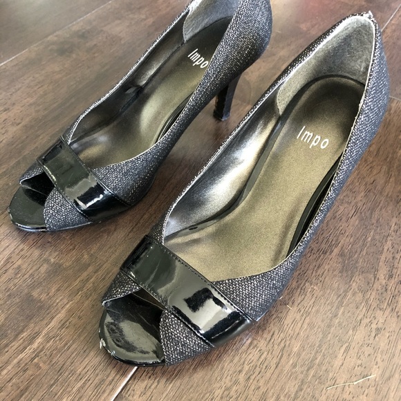 Black/grey twill heels - Picture 1 of 2